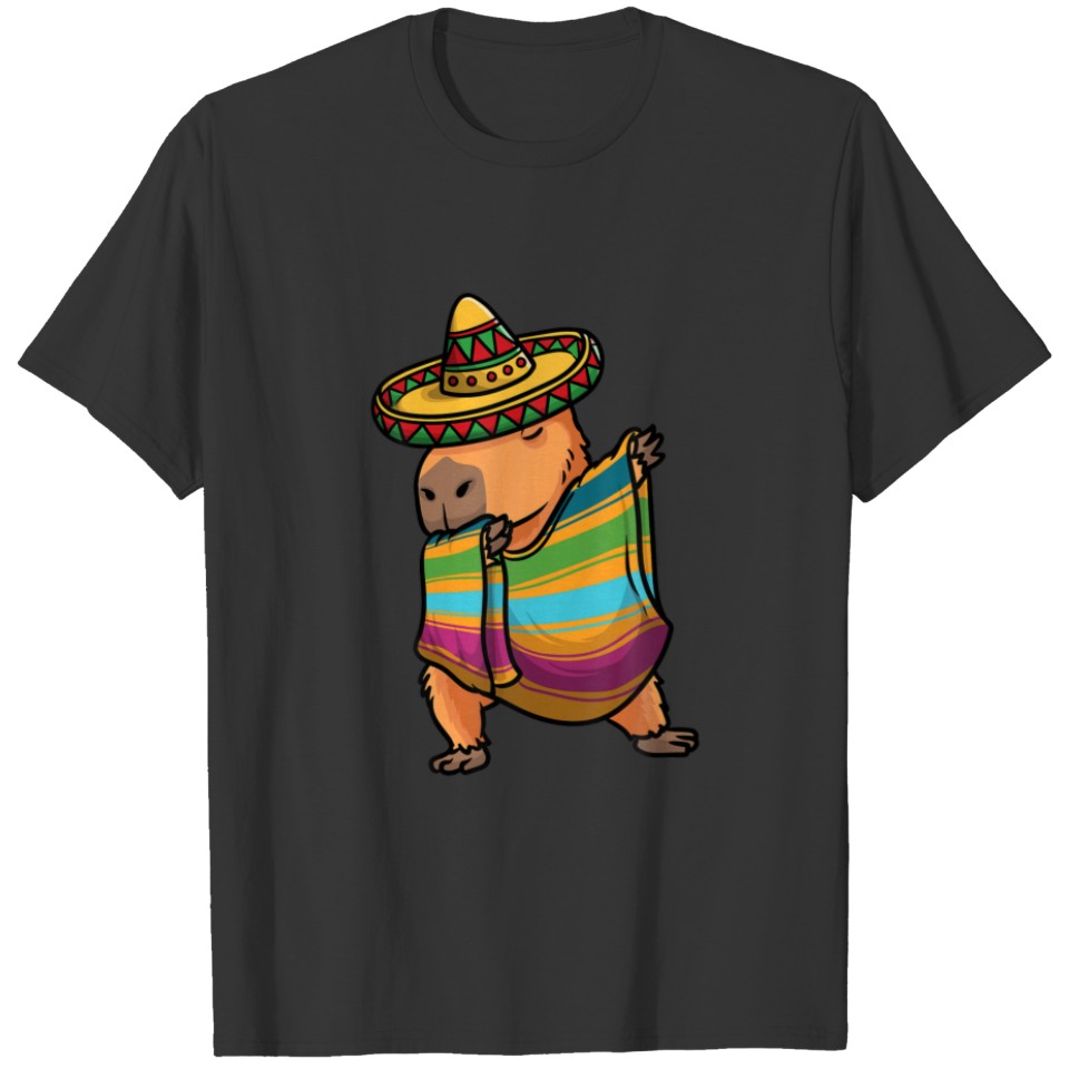 Capybara Cinco De Mayo Rodent Dab Mexican Kids T-shirt