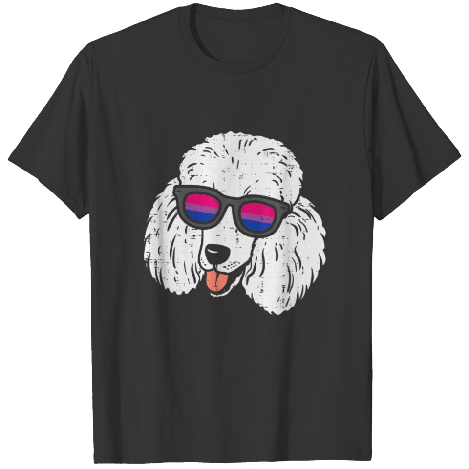 Poodle Dog LGBTQ Bisexual Flag Gay Pride Ally Bi D T-shirt
