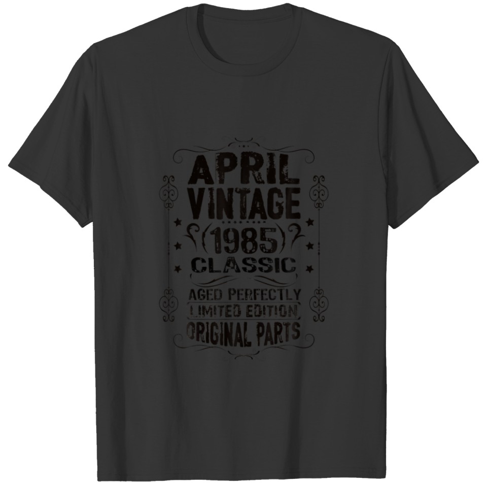 37Th Birthday April 1985 Aries Taurus Zodiac Vinta T-shirt