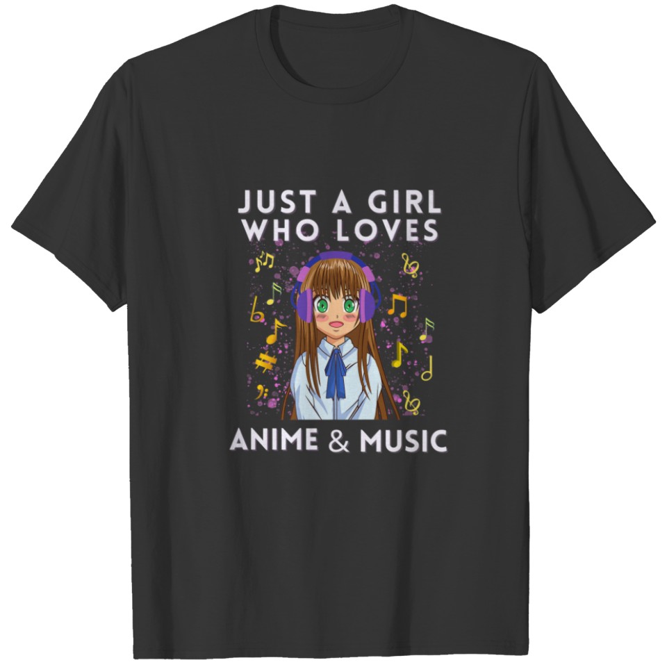 Anime Art For Women Teen Girls Anime Merch Music A T-shirt