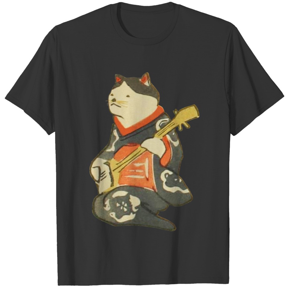 三味線を弾く猫, 国芳 Cat Playing Guitar, Kuniyoshi, Ukiyoe T-shirt