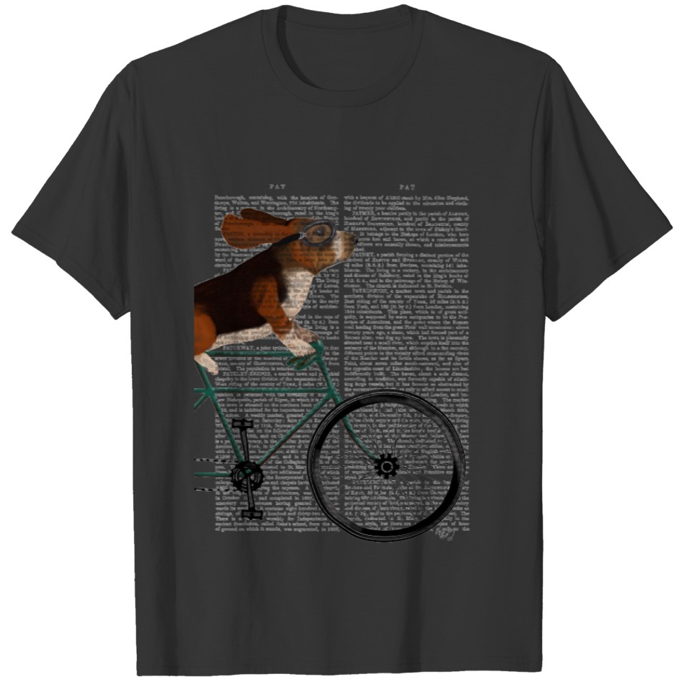 Basset Hound on Bicycle T-shirt