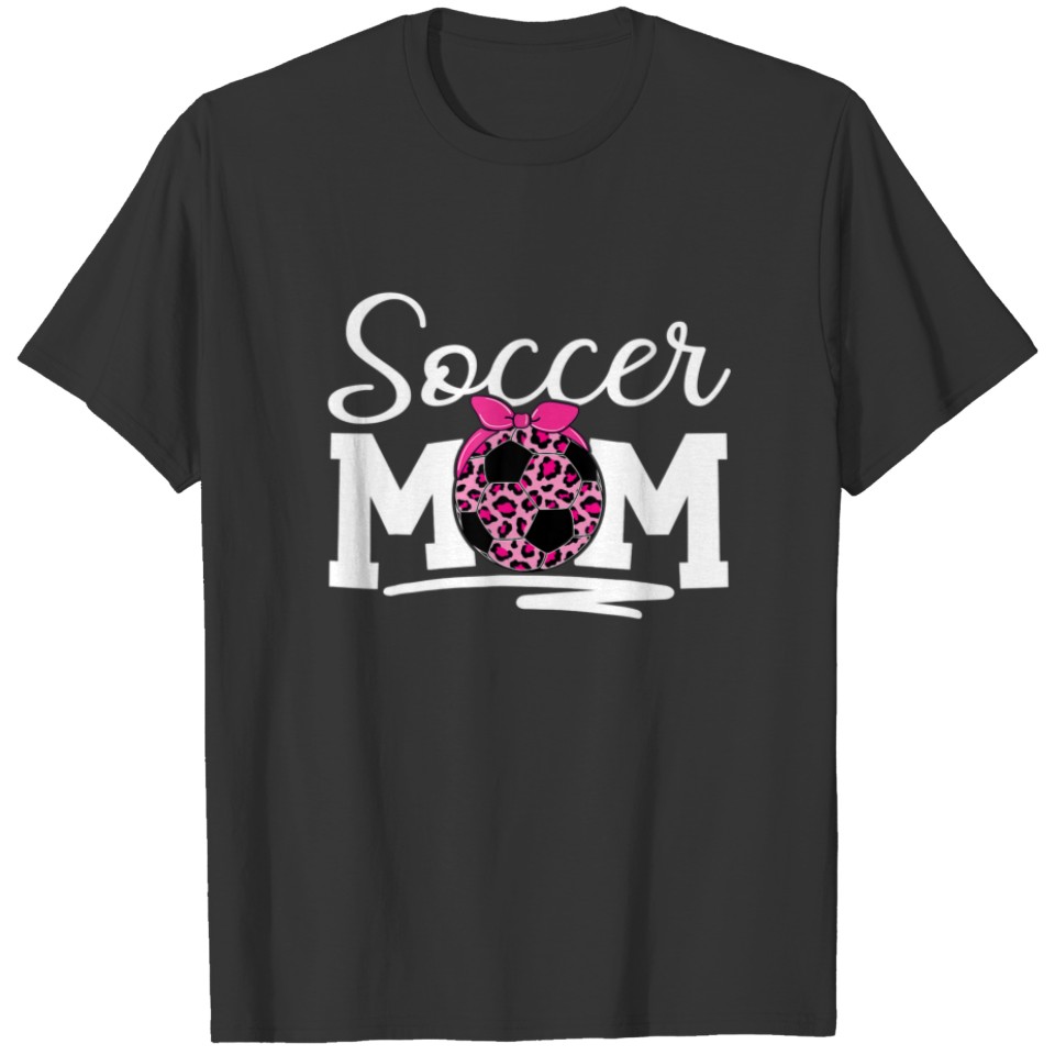 Soccer Mom Leopard Game Day Mother's Day T-shirt
