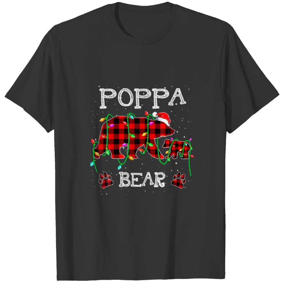 Red Plaid Xmas Matching Family Christmas Poppa Bea T-shirt