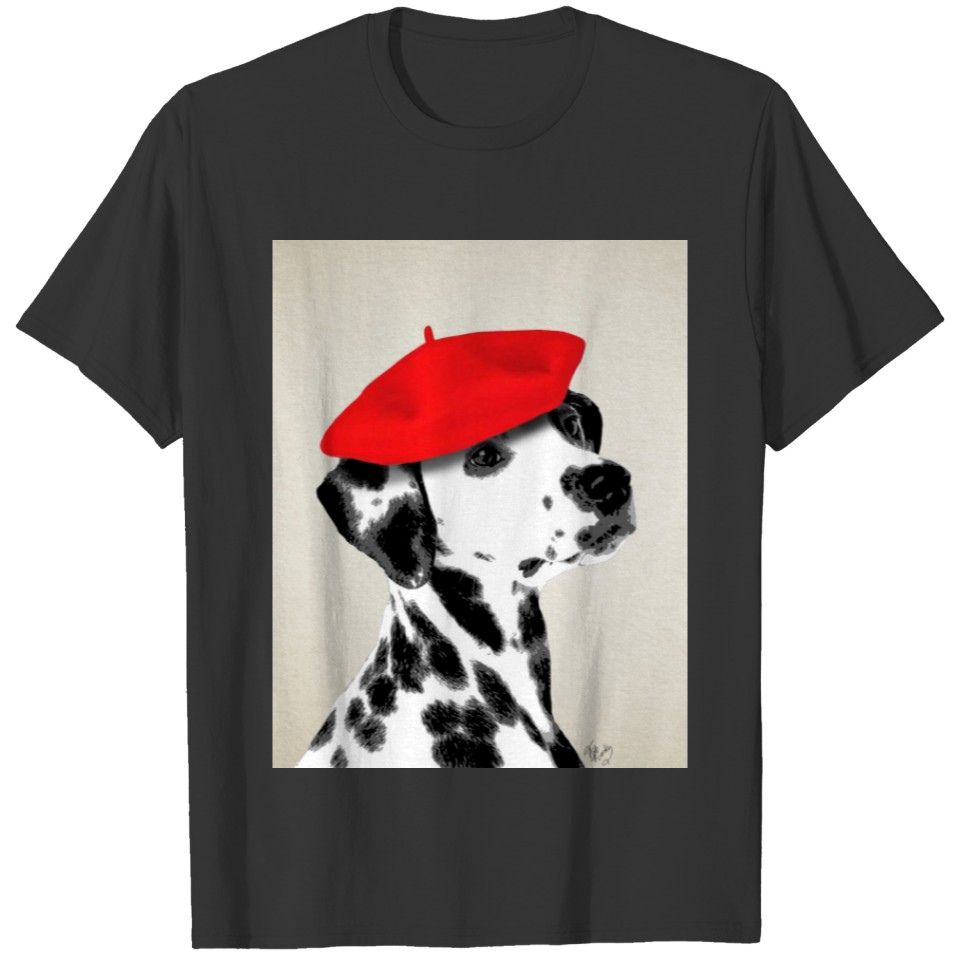 Dalmatian With Red Beret T-shirt
