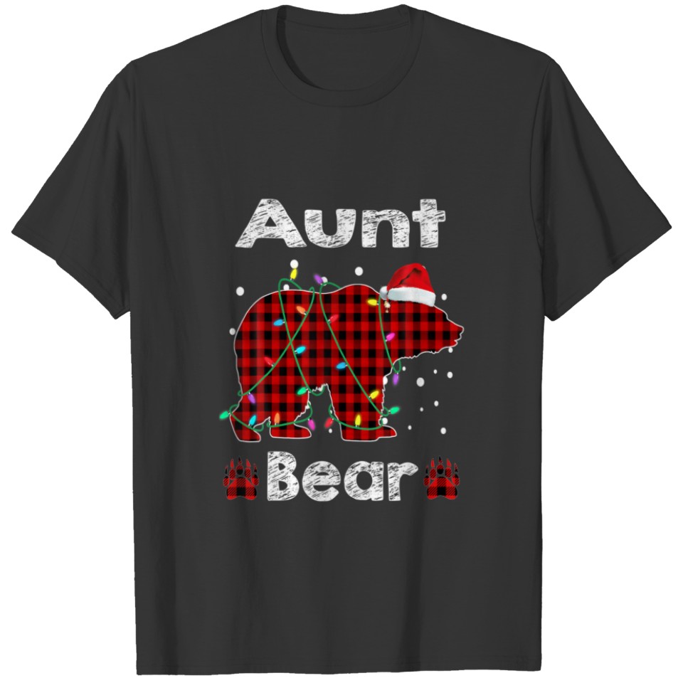 Aunt Bear Red Buffalo Plaid Aunt Bear Pajama T-shirt