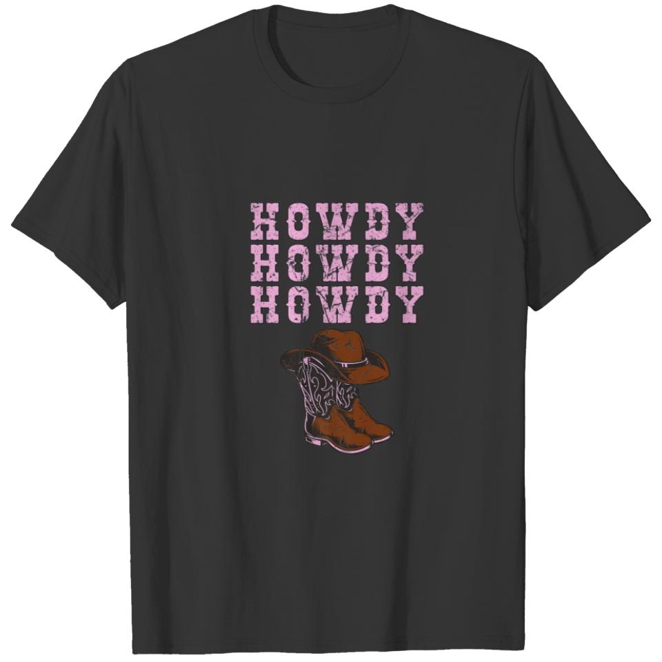 Retro Howdy Rodeo Western Country Southern Cow T-shirt
