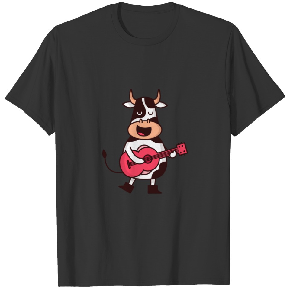 Funny Guitar Playing Cow Music Lovers T-shirt