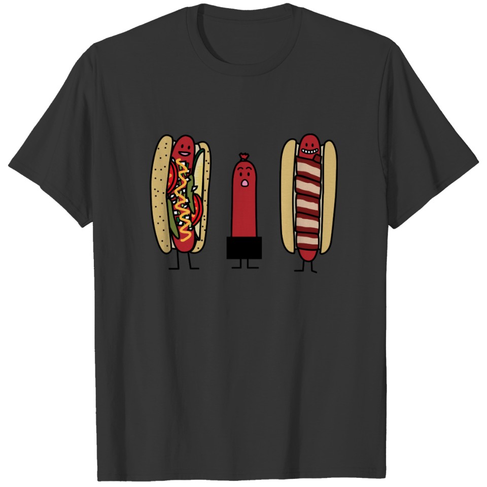 Hot dog bros. Chicago style Bacon wrapped wiener T-shirt
