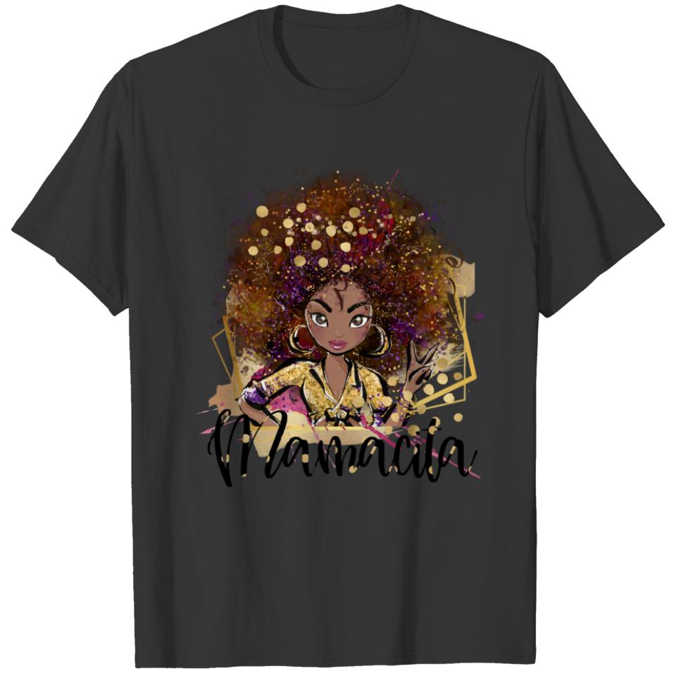 Mamacita swag African American afro woman safari T-shirt