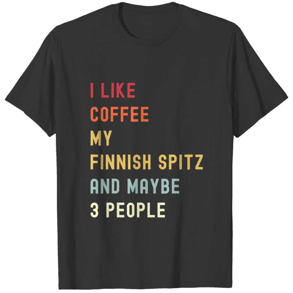 Funny Finnish Spitz Retro Dog And Coffee Lover T-shirt