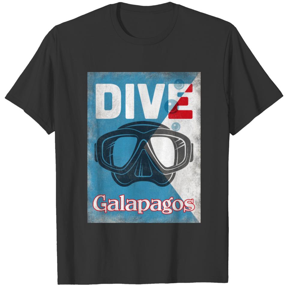 Galapagos Vintage Scuba Diving Mask T-shirt