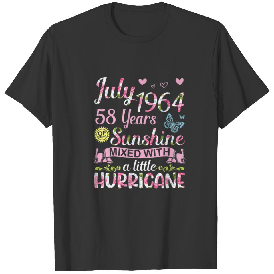 July 1964 Happy 58 Years Being Sunshine Mixed With T-shirt