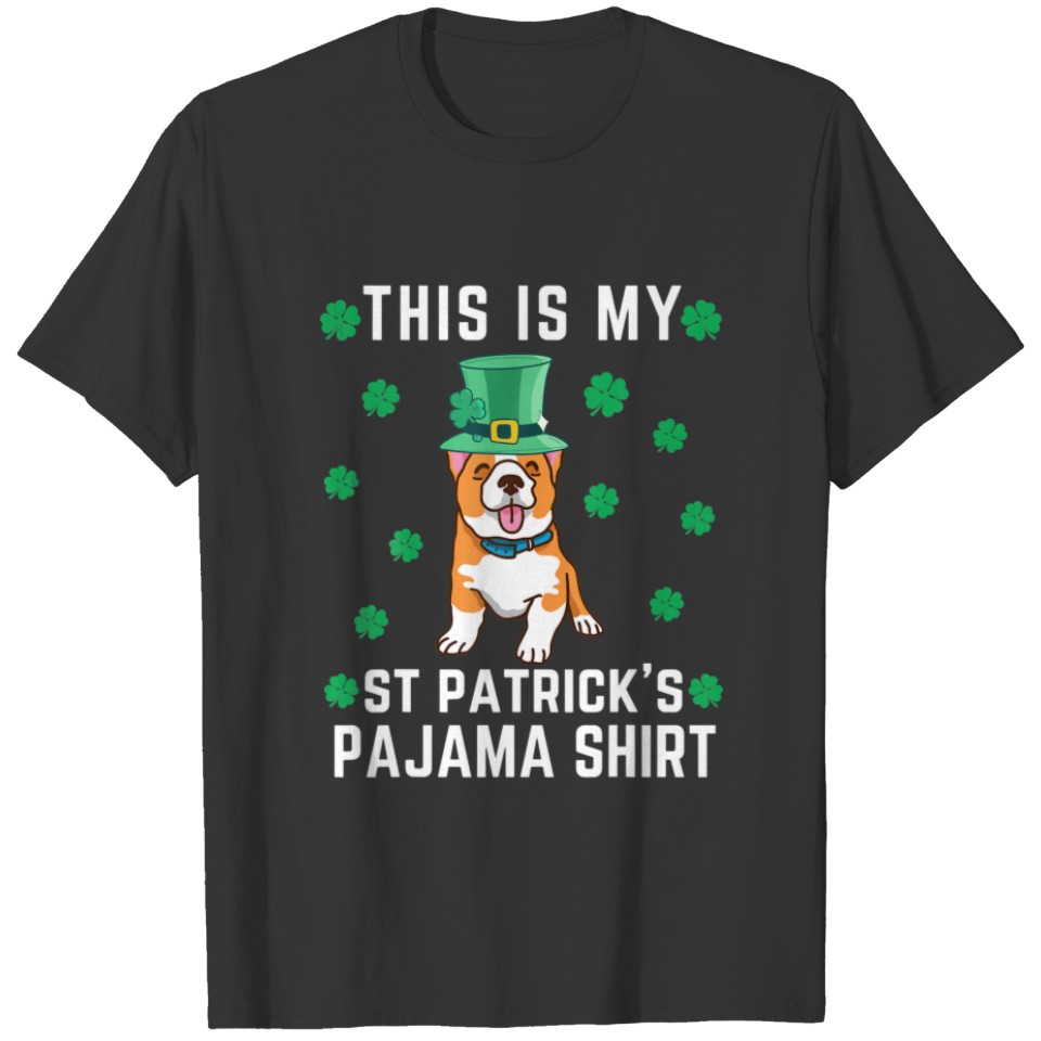 Lucky Corgi Dog St Patricks Day Irish Shamrock Dog T-shirt