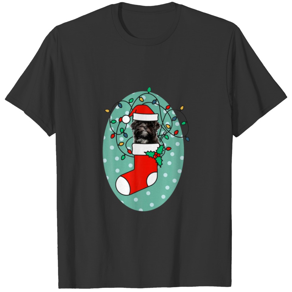 Christmas Stocking Dog Lhasa Apso T-shirt