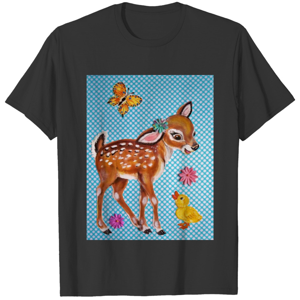 Deer Fawn & Duckling Original Art Kids' T T-shirt