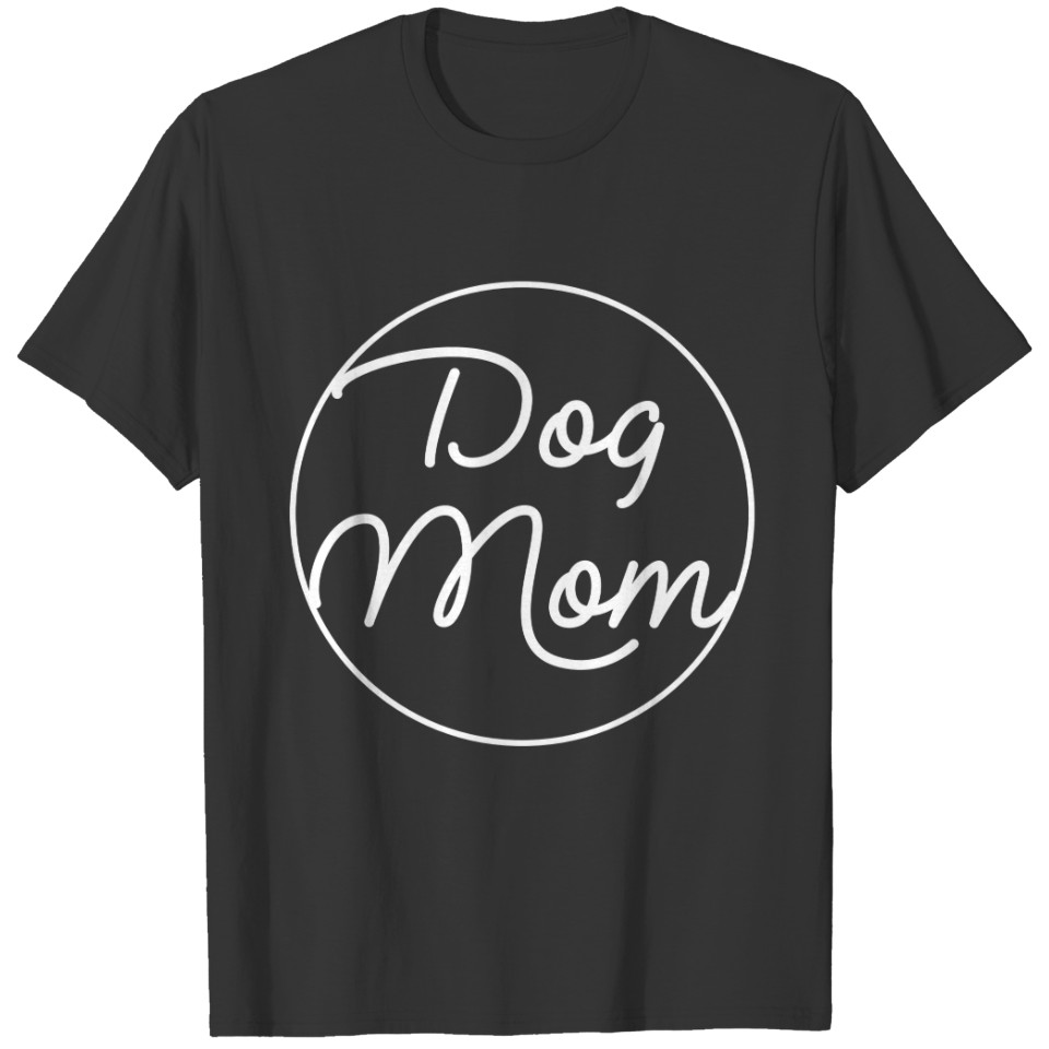 Dog mom minimalistic white logo T-shirt