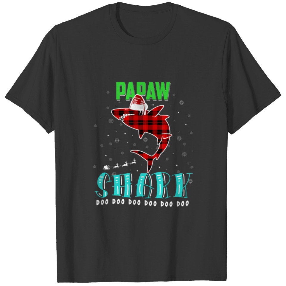 Papaw Shark Doo Doo Christmas Matching Family T-shirt