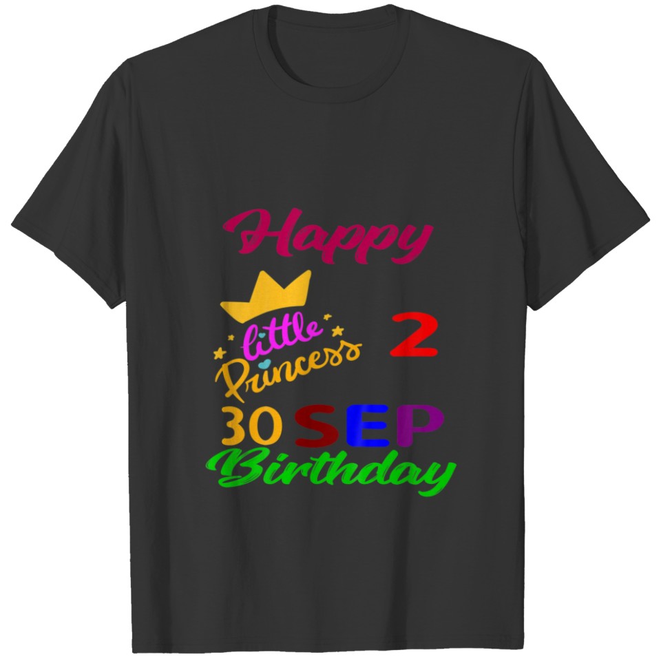 Kids September Girls Birthday 30 September 2Nd Ann T-shirt