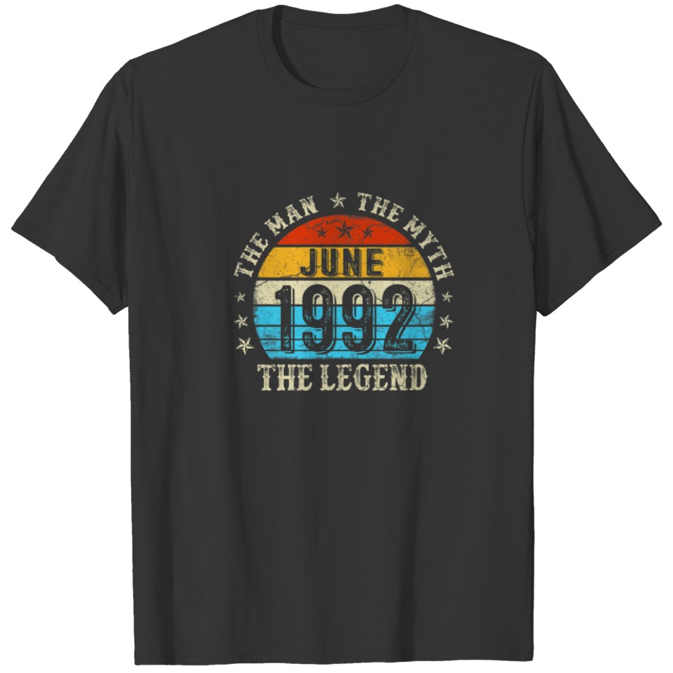 30 Year Old The Man Myth Legend June 1992 30Th Bir T-shirt
