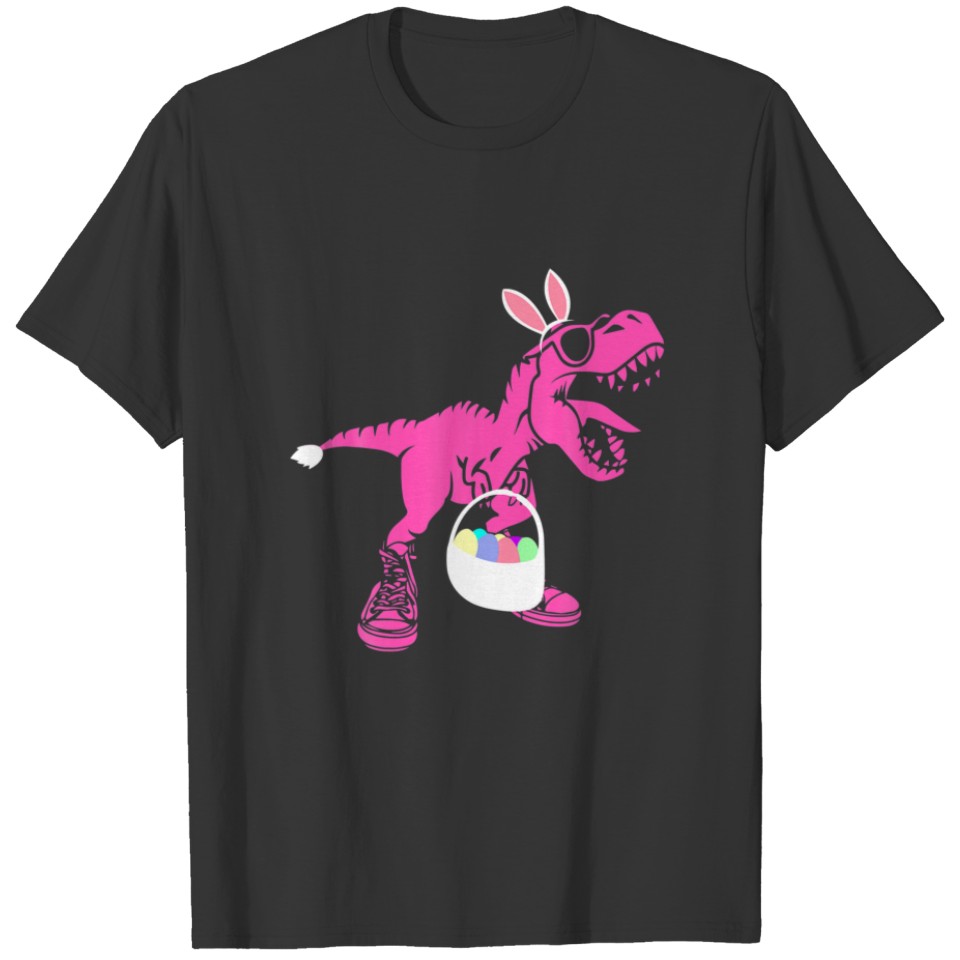 Bunny Saurus Dinosaur Easter Eggs Basket T Rex Eas T-shirt