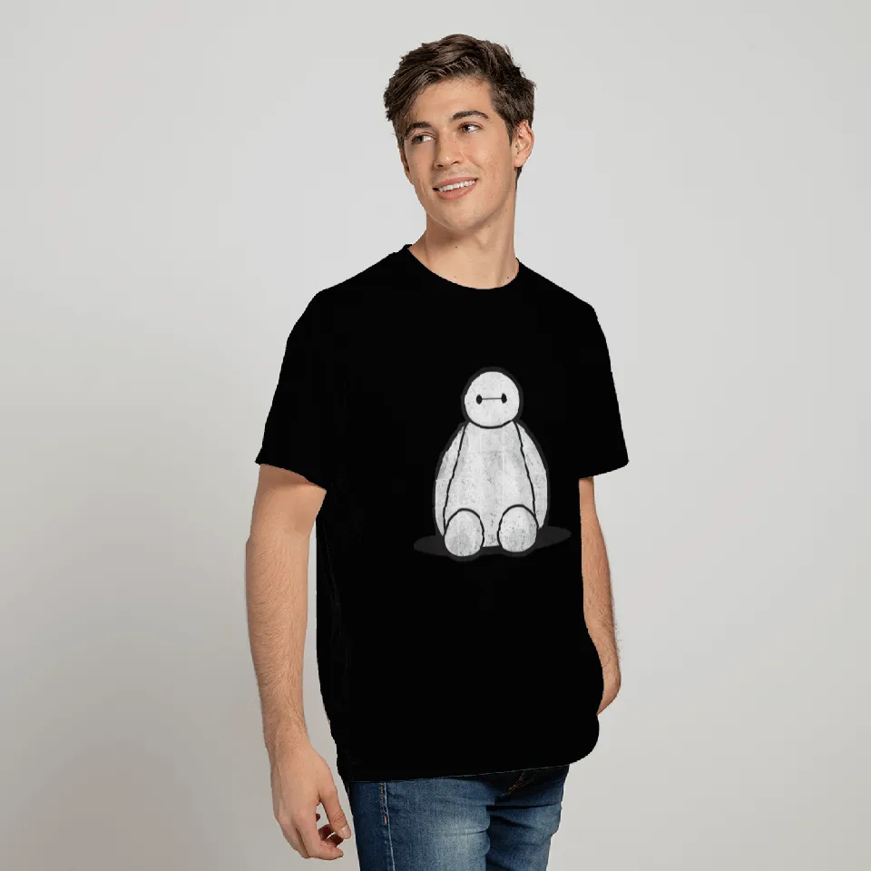 Disneyss Big Hero 6 Cute Baymax Sitting Distressed shots T-Shirts