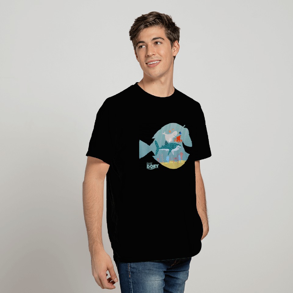 Disneyss Pixars Finding Dory Fish Frame Adventure Crew Logo T-Shirts