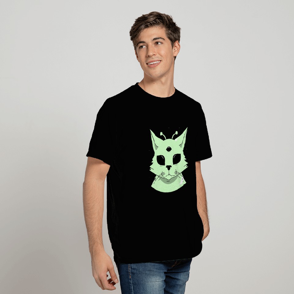 black cats Paws Elegant alien cats design T-Shirts