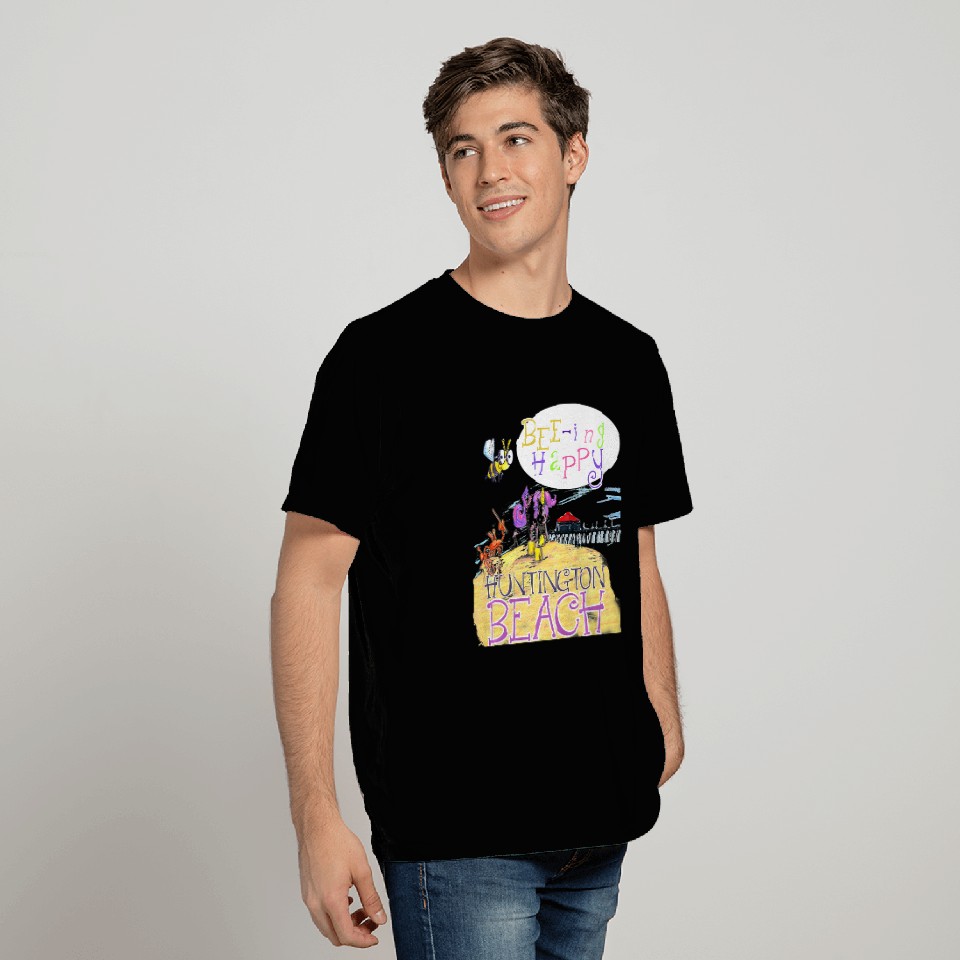 Huntington Beach Being Happy Original T-Shirts