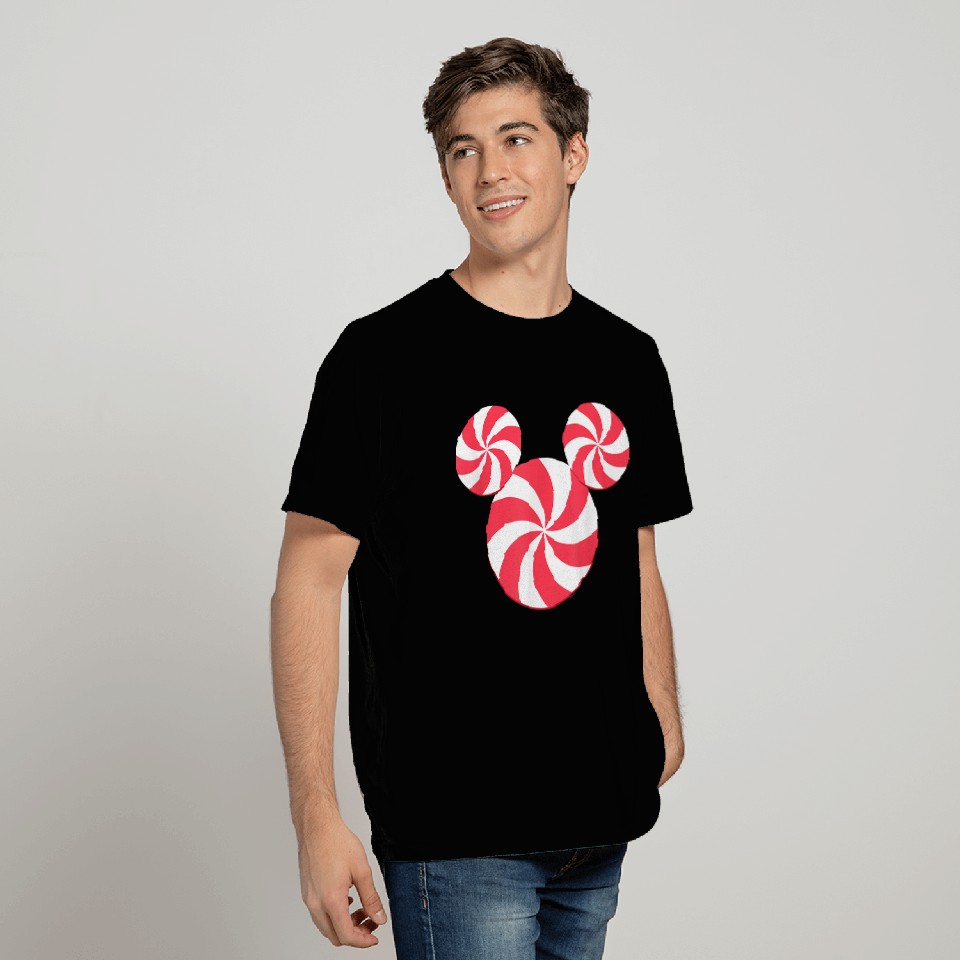 Disneyss New Mickey Icon Christmas Peppermint Candy Holiday T-Shirts