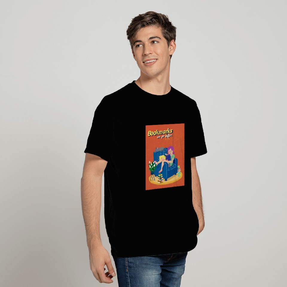 Bookmarks Are For Quitters Funny Book Lover Librarians 2 T-Shirts