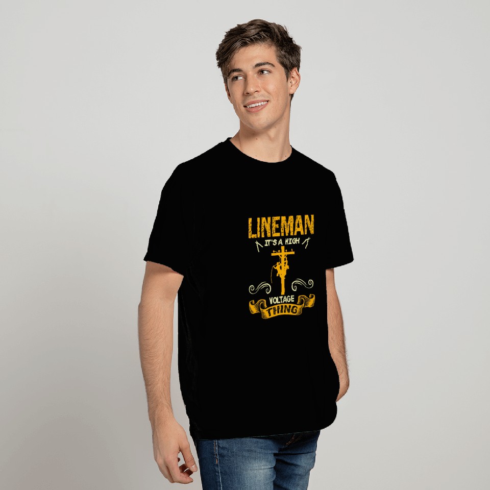 Lineman Lineworker Electric Cable Powerline Worker 1 T-Shirts
