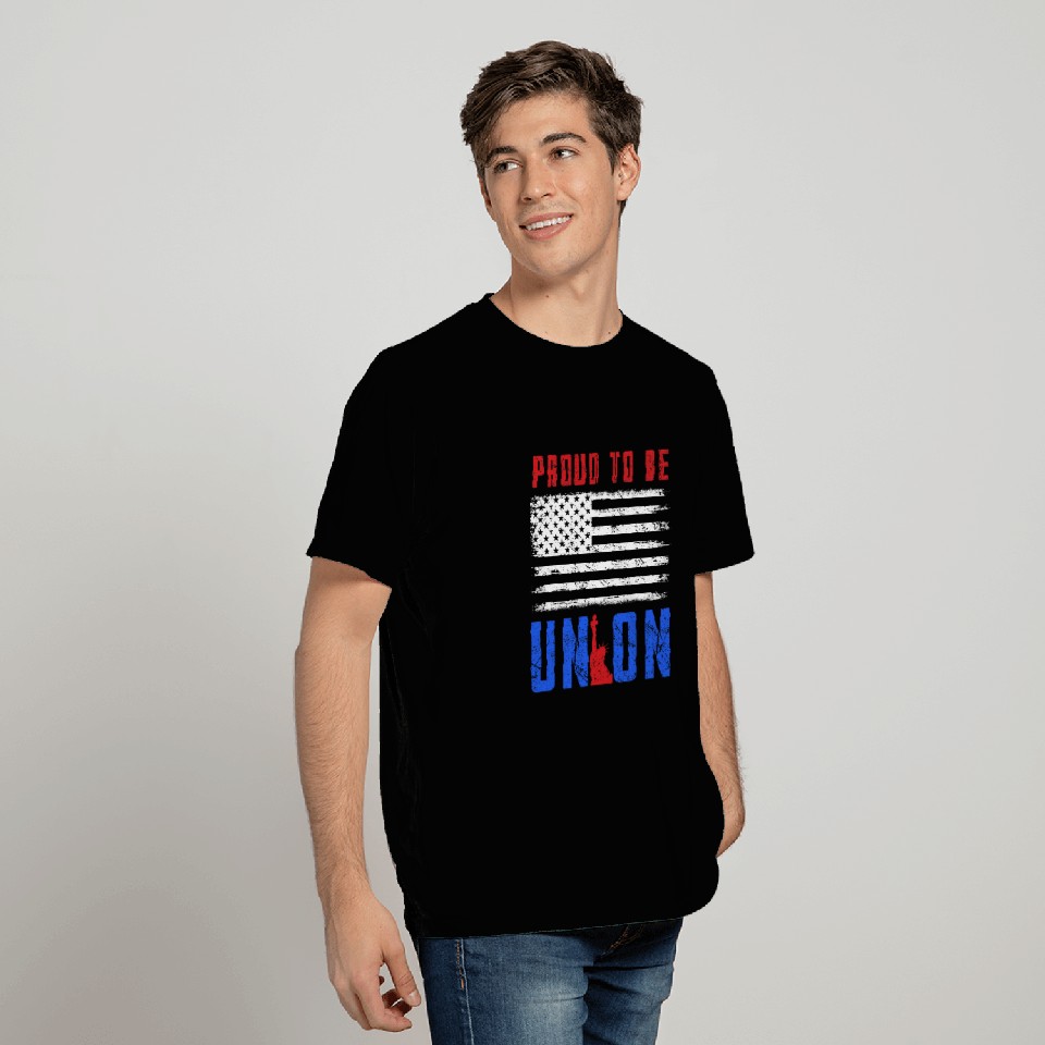 Proud To Be Union Workers Skilled Worker US Flag Labor Day T-Shirts