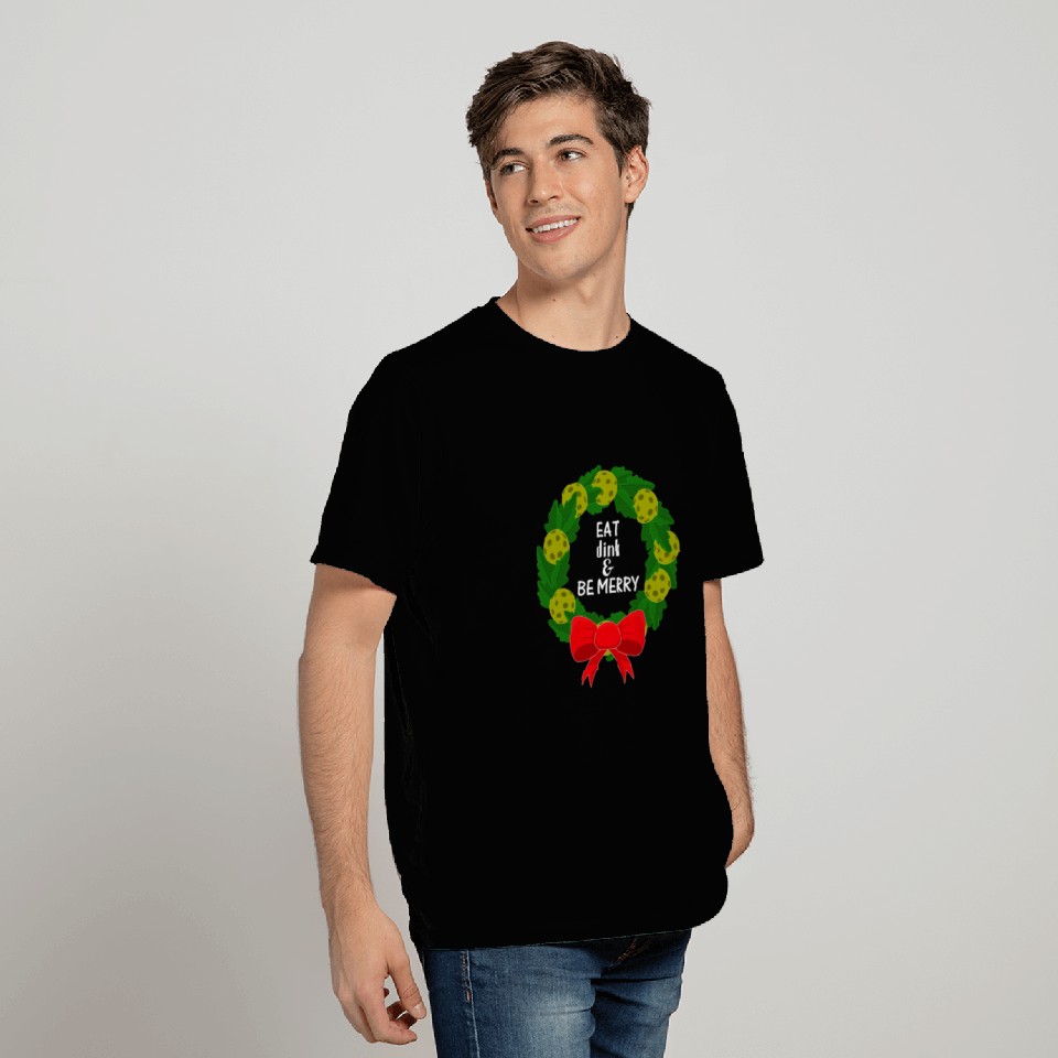 Eat Dink Be Merry Pickleball Christmas T-Shirts
