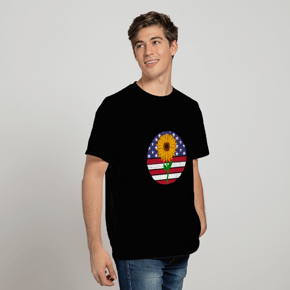 Sunflower Distressed flag circle T-Shirts