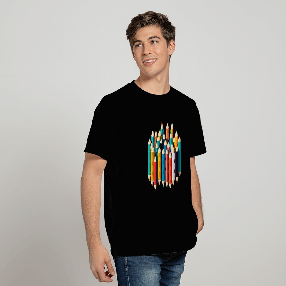 Teacher Color Pencils Back to School Student Teaching T-Shirts