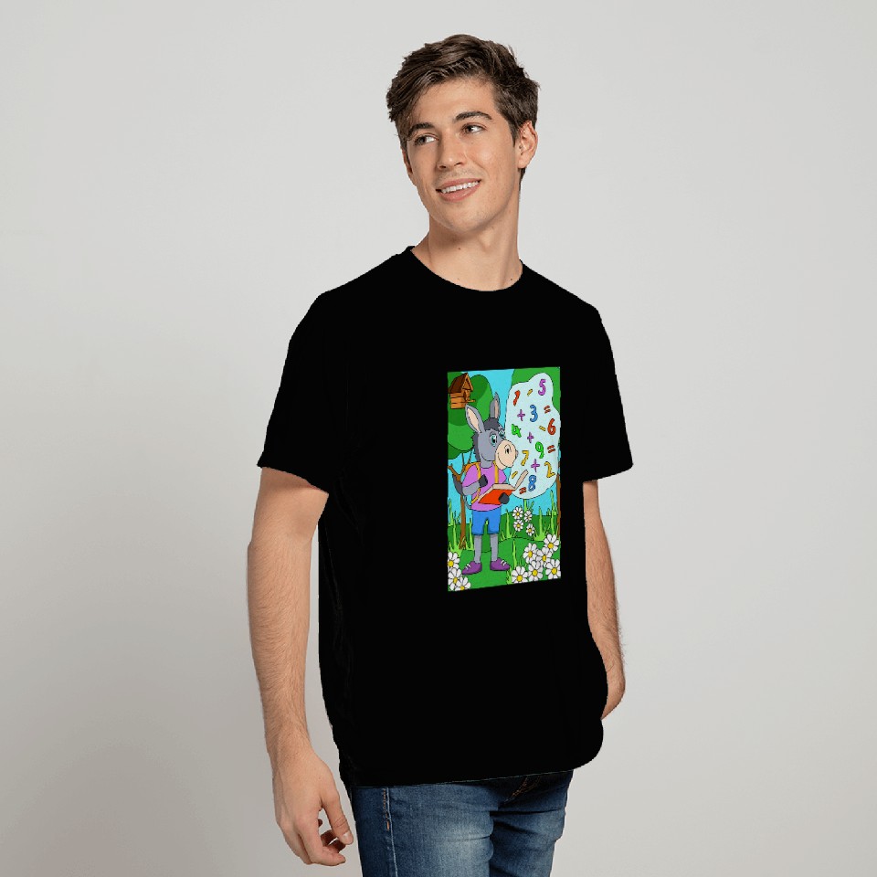 Donkey reading a math book T-Shirts