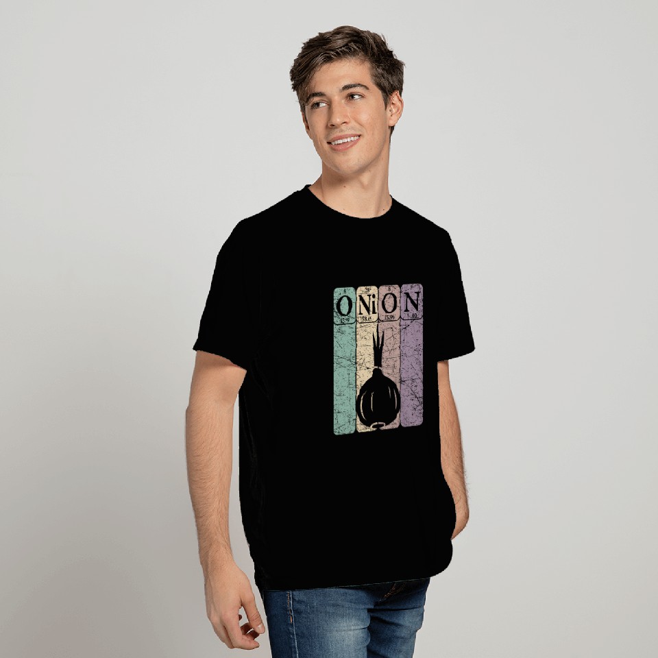 Onion Periodic Table Elements Vegetables Farmer Retro 24 T-Shirts