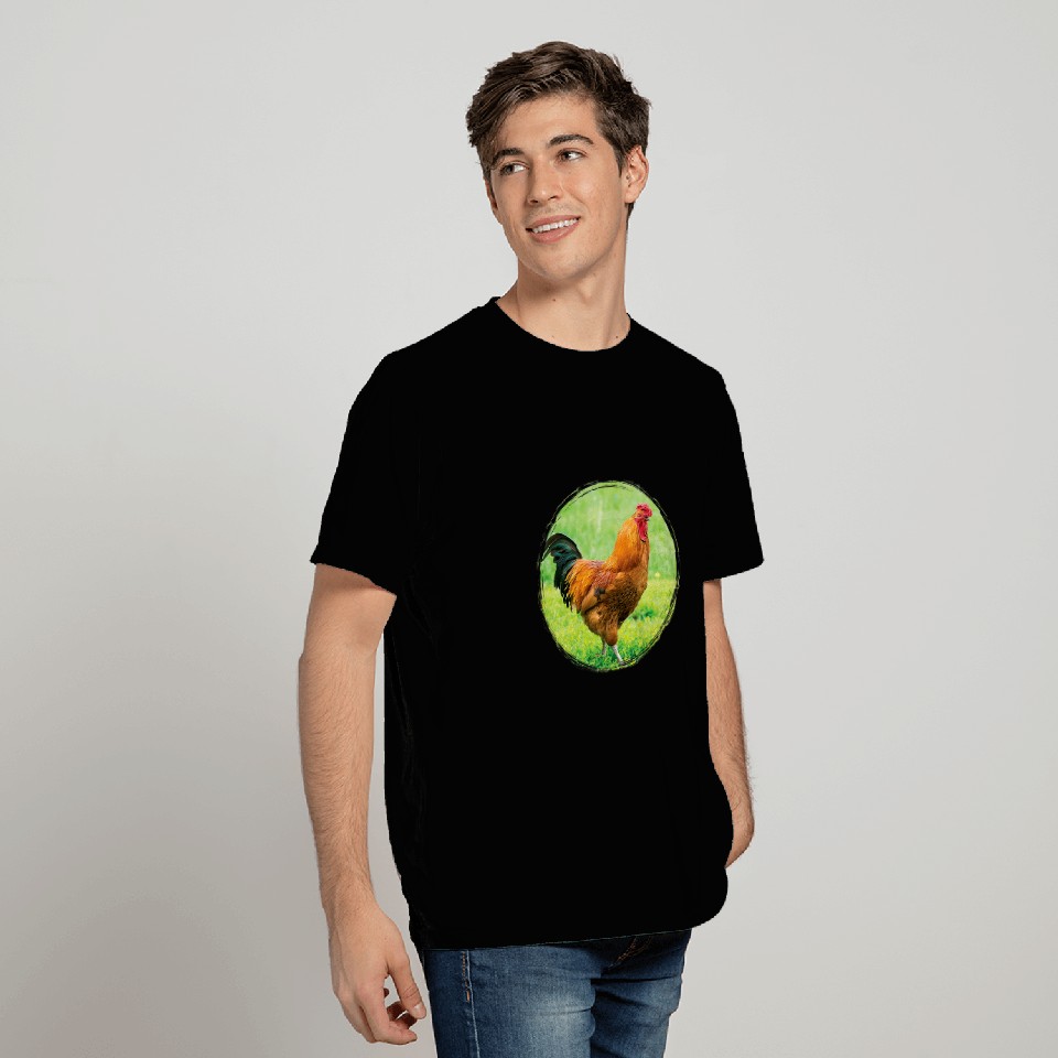 Chicken Pet Rooster on the Grass T-Shirts