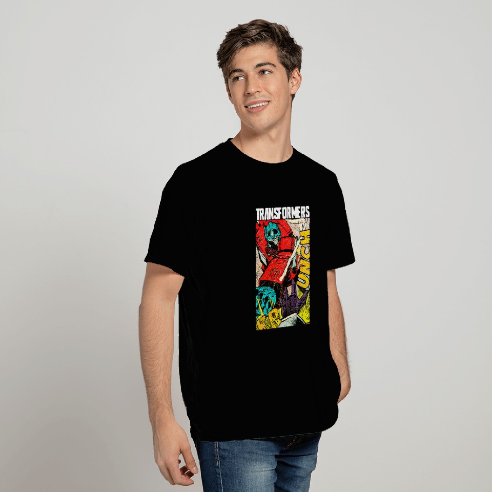 Book Fun Transformers vintages Faded Optimus Prime Comic Book Punch T-Shirts