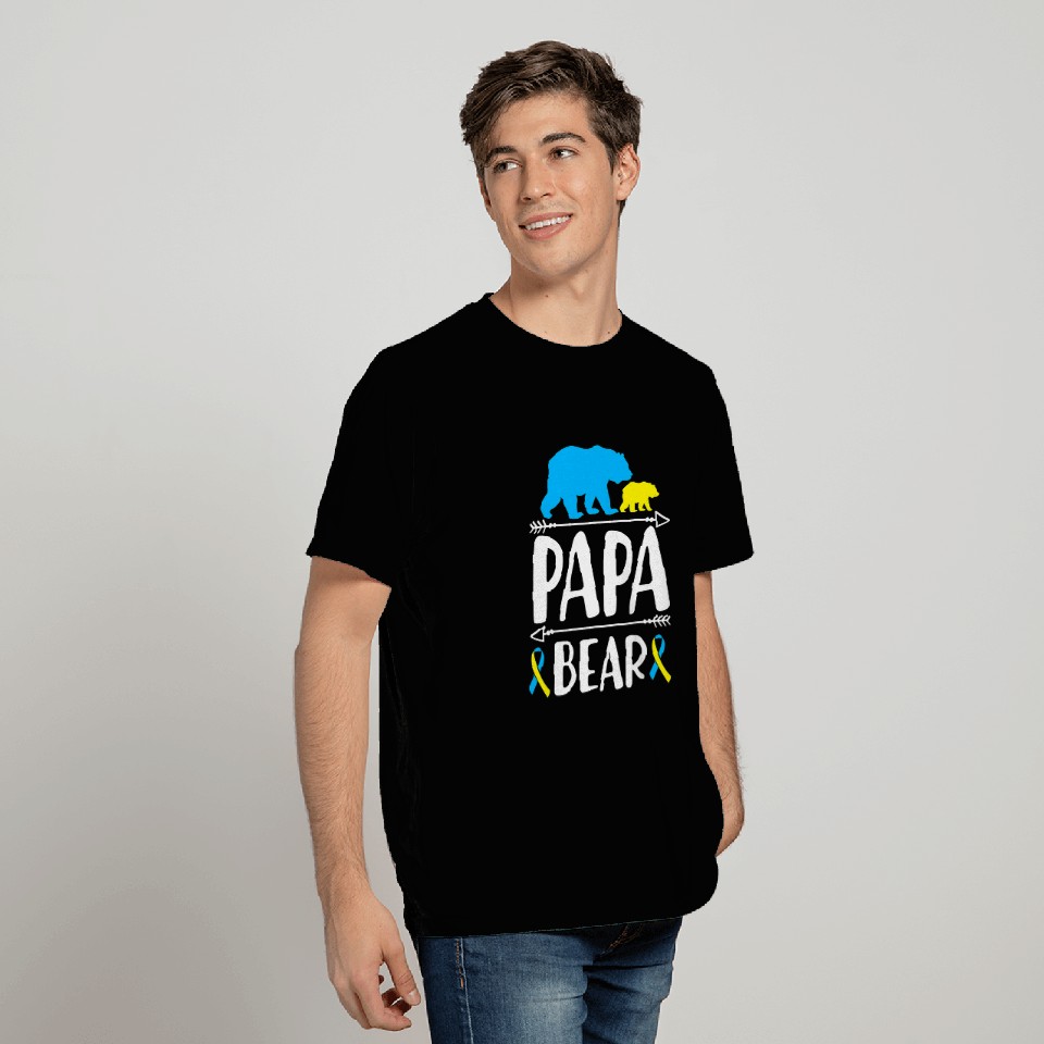 Bear Pet Mens Papa Bear Down Syndromes Awareness Proud Dad T-Shirts