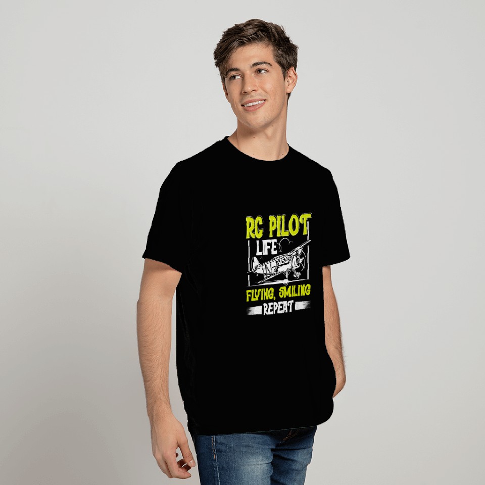 RC Plane RC Pilot Life Flying Smiling Repeat Remote Control T-Shirts