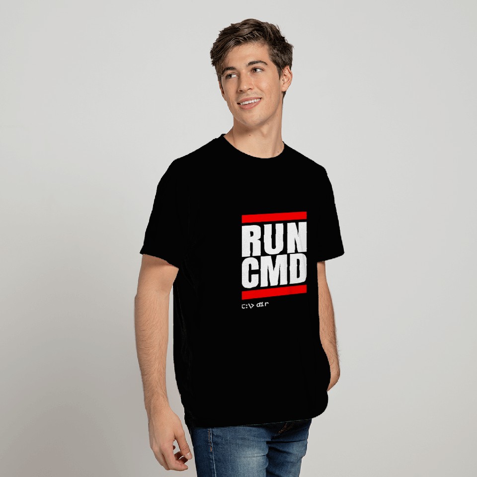 RUN CMD Command Line Shell IT Admin Nerd Geek Sysadmin dir T-Shirts