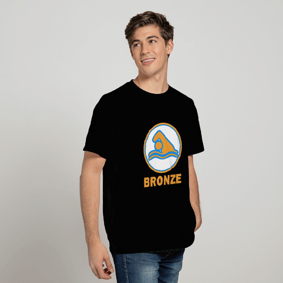Swimming Pool Bronze Test Passed Swimming Badge Bronze Float 2 T-Shirts