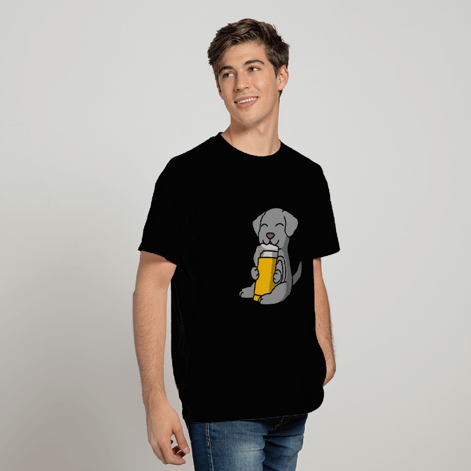 Weimaraner Drinking Beer Dog T-Shirts
