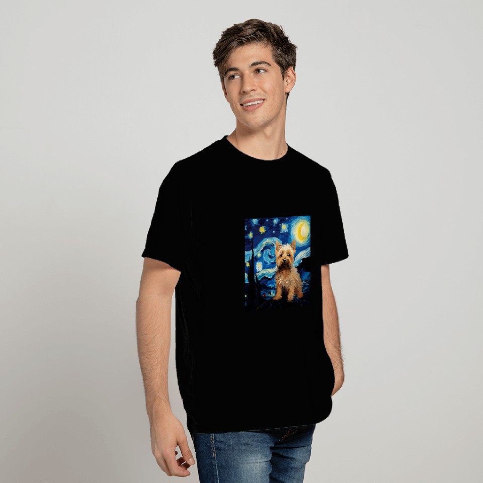 Yorkshire Terrier Starry Night For Dog Mom Dog Dad T-Shirts
