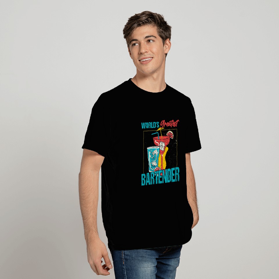 Worlds Greatest Bartender Barman Cocktail T-Shirts