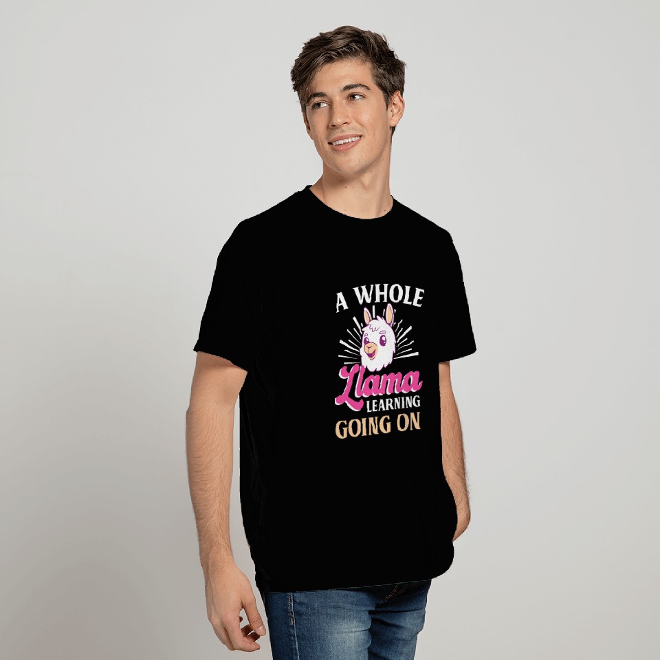 Funny School Learning Llama Pun Teacher Student Joke T-Shirts