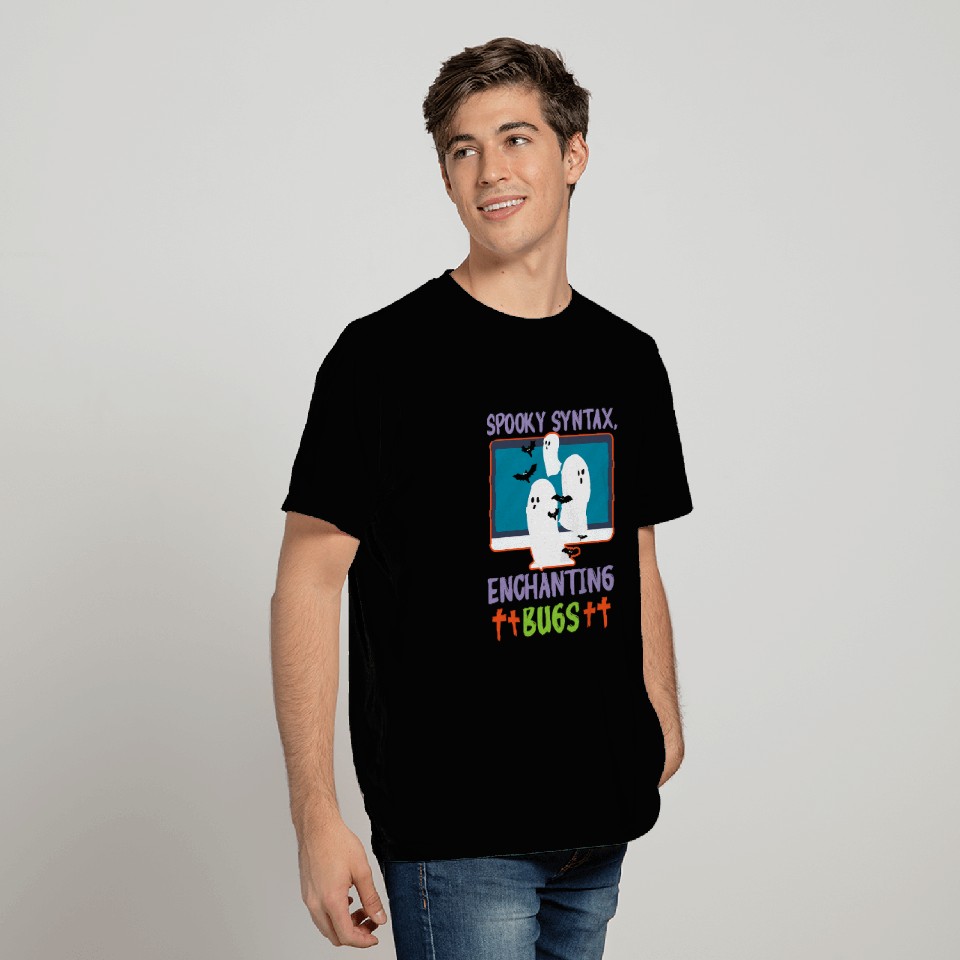 Spooky Syntax Enchanting Bugs Spooky Programmer Halloween T-Shirts