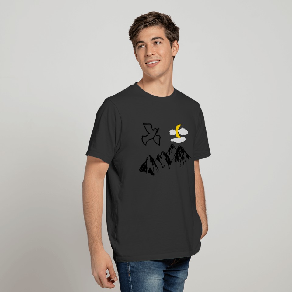Peace dove with Moon T-shirt